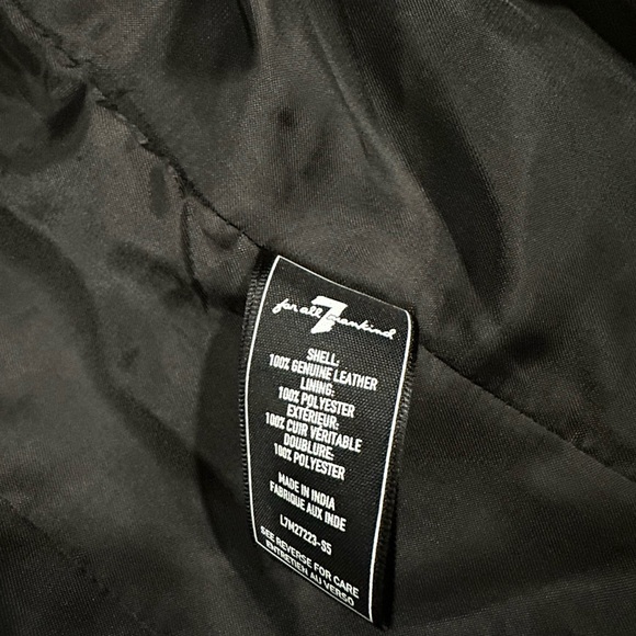 7 for all mankind leather moto jacket black sz S - Picture 6 of 7